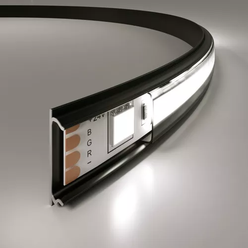 Профиль гибкий алюминиевый черный 2м под LED ленту до 10mm (LL-2-ALP012)