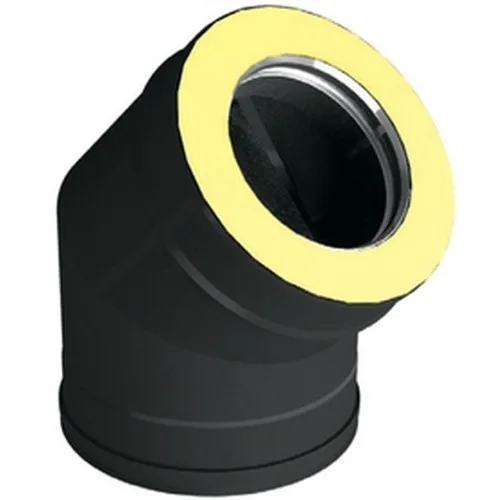 Отвод 45° ВУЛКАН d120х220 V50R (321/0,5мм+321/0,5мм) с термостойкой покраской (черной)
