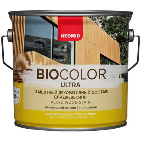Пропитка для древесины Neomid BioColor Ultra белый (2,7л)