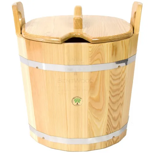 Запарник BENTWOOD лиственница натуральная с крышкой 22л